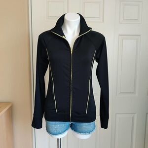 Forever 21 black zip athletic jacket sz M
